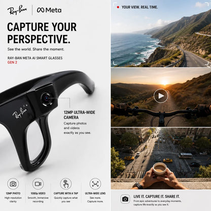 META AI Interpretation Smart Glasses Language Translation, Photochromic Lenses, AI Chat & Hands-Free Audio